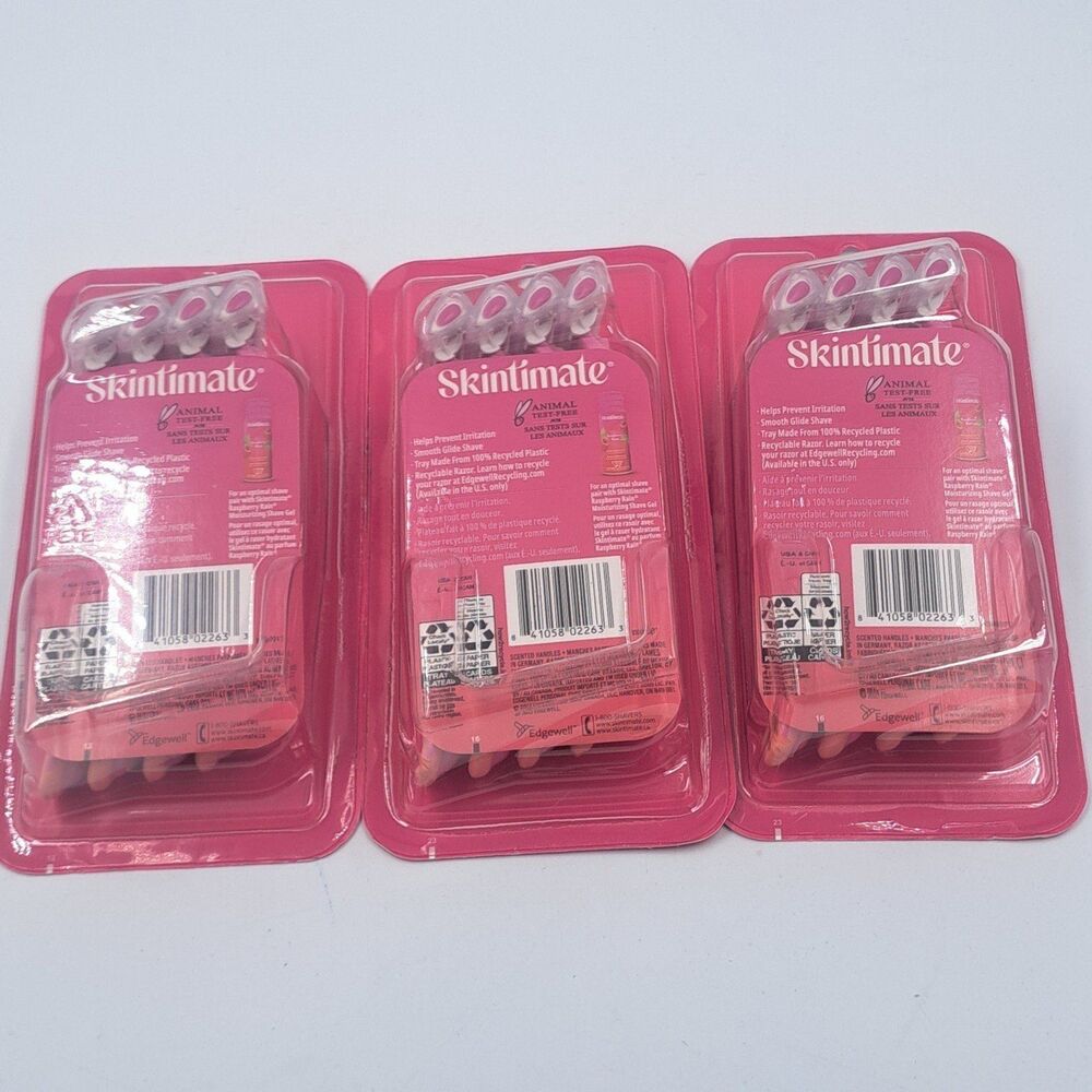 (3) Skintimate Raspberry Rain Disposable Razors 12 Total - Picture 2 of 2